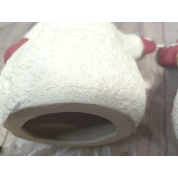 Vintage Large 1990 Holland Ceramic Hand Painted Glitter Snowman Couple 15” - Picture 12 of 12